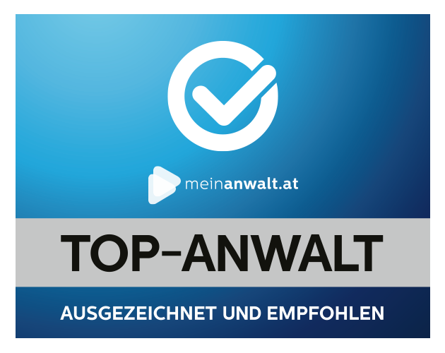 Auszeichnung als Top-Anwalt von meinanwalt.at